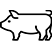 Pig outline livestock icon